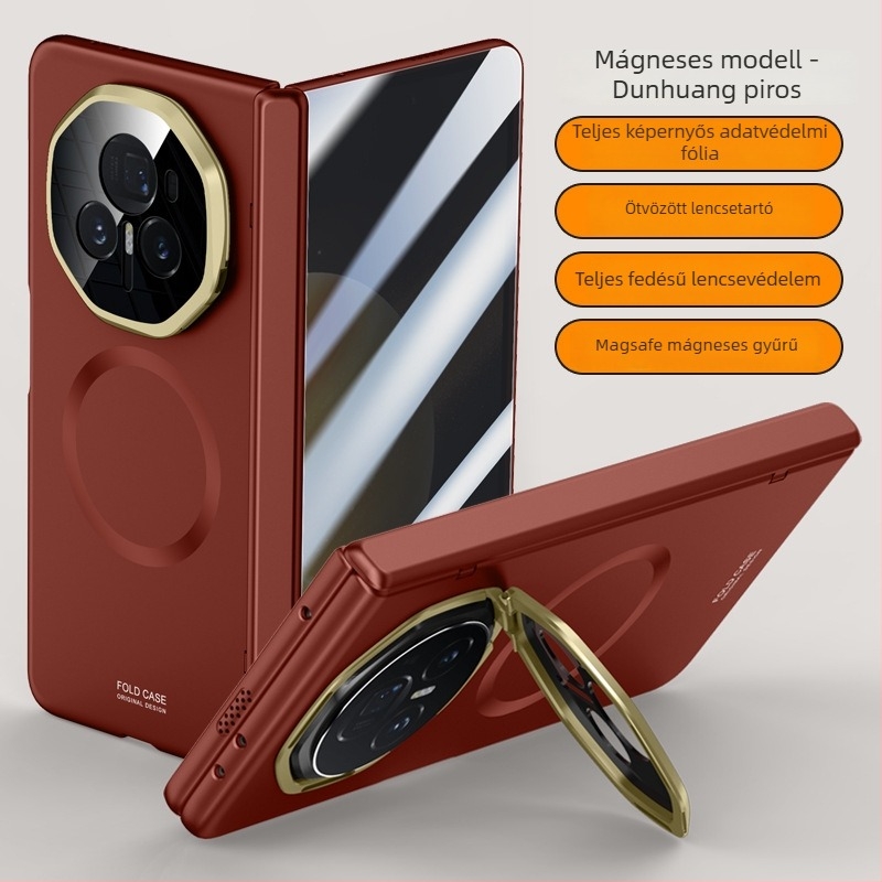 Honor MagicV3 tok bőrhatású mágneses zsanéros védőtok (V3)