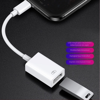 General Line Apple OTG adapter USB 3.0 adatkábel a USB-meghajtóhoz, okostelehoz és billentyűzethez
