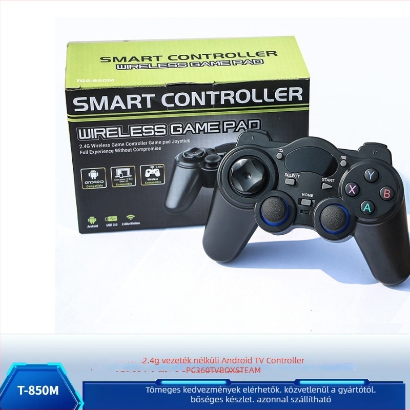 Vezeték nélküli játékkontroller Android TV-hez és PC-hez, 2,4 GHz USB-kapcsolat, kompatibil Android telefonokkal
