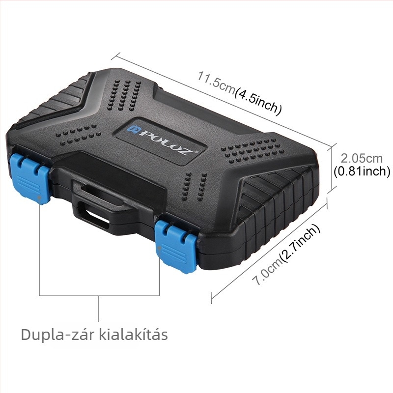 PULUZ PU5002 Vízálló kamera memóriakártya tok – befogadja 4 CF, 8 SD és 12 TF kártyákat