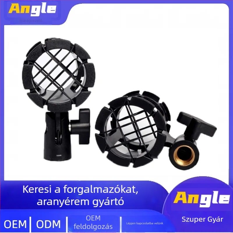 Mikrofon rezgéscsillapító állvánnyal, mikrofonklippel és cantilever karral — Modell 10020018, ANGLE Márka
