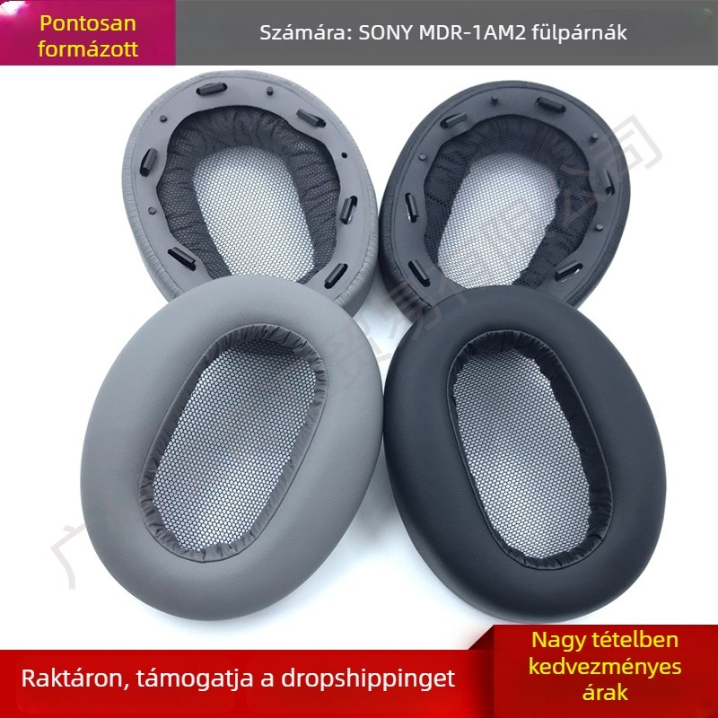 Sony MDR-1AM2 fülpárnák műbőrből, modell 1AM2, kényelmes viselet és egyszerűen felhelyezhetők