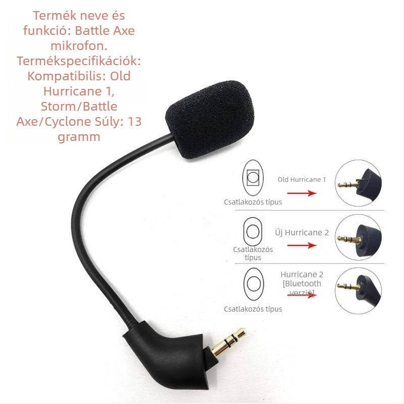 Mikrofon 030, OEM feldolgozás, Plug-and-Play, kompatibil Hurricane Gen 1 Tomahawk-kal, licencelhető saját márka