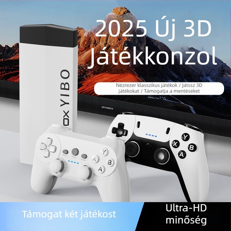 Otthoni játékkonzol H10, 128 GB memória, HDMI interfész, 2.4G vezeték nélküli, kétjátékos
