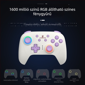 AMPOWN RGP01 gamepad — Vezeték nélküli, többplatformos vezérlő Bluetooth 5.3/2.4G, USB, vibráció, RGB világítás