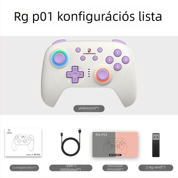 AMPOWN RGP01 gamepad — Vezeték nélküli, többplatformos vezérlő Bluetooth 5.3/2.4G, USB, vibráció, RGB világítás