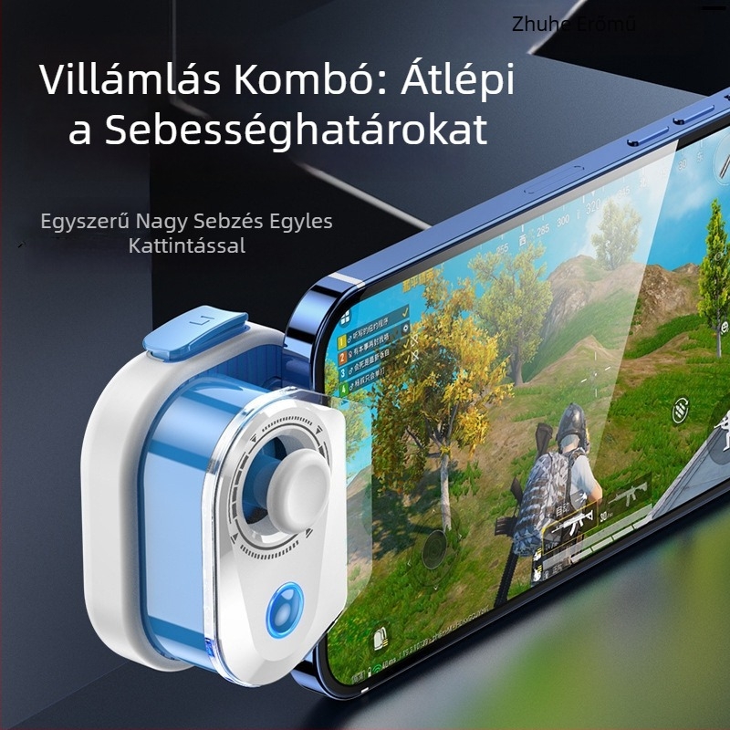 Mobil játékkontroller - modell H17/H18, Bluetooth és Type-C csatlakozás, anyag: műszaki műanyag + ötvözet, kompatibil iPhone és Android eszközökkel, joystick PUBG és Eternal Return játékokhoz