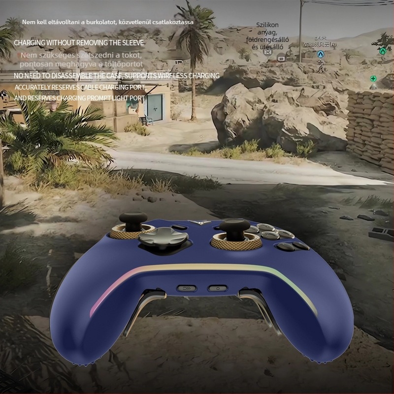 Szilikon védőtok Flydigi Black Warrior 5Pro játékkontrollerhez, 4 joystick sapkával, injektált kivitelben