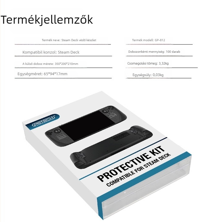 PGTECH SteamDeck OLED védő készlet – porvédő dugók, érintőpanel matricák és szilikon joystick sapkák (Kompatibilis: SteamDeck OLED/SteamDeck, Tömeg: 27 g)