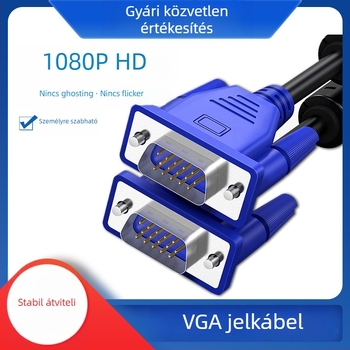 VGA kábel VGA4+5, VGA interfész, réz vezető, nikkel bevonat, PC-hez