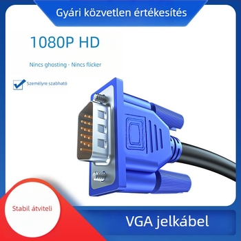 VGA kábel VGA4+5, VGA interfész, réz vezető, nikkel bevonat, PC-hez