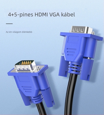 VGA kábel VGA4+5, VGA interfész, réz vezető, nikkel bevonat, PC-hez