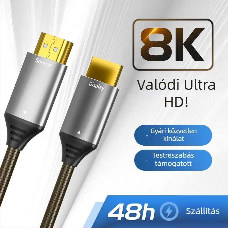 HDMI-kábel 2.0, 4K, galvanizált rézmag, aranyozott csatlakozók, optikai HDMI-kábel, 60 Hz
