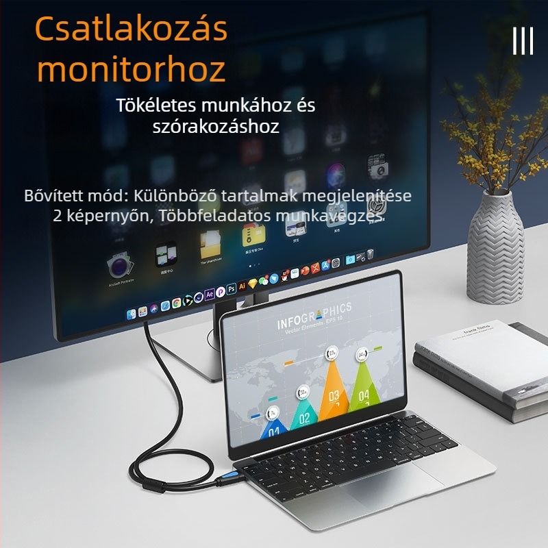 HDMI 2.0 kábel, 4K PC/TV/Projektor/Monitorhoz, aranyozott csatlakozók, 1,5 m hosszú
