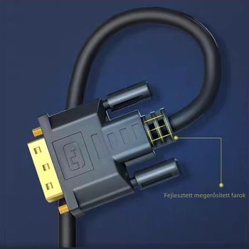 HDMI–DVI kábel, kétirányú, számítógéphez/monitorhoz/projektorhoz; réz vezető, aranyozott csatlakozók, hossz 0,5–5 m