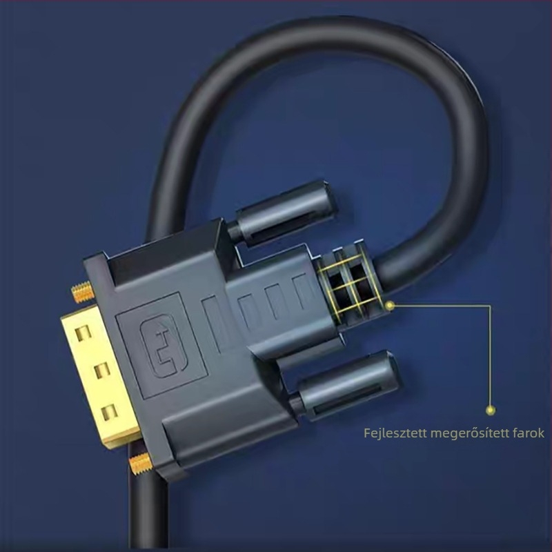 HDMI–DVI kábel, kétirányú, számítógéphez/monitorhoz/projektorhoz; réz vezető, aranyozott csatlakozók, hossz 0,5–5 m