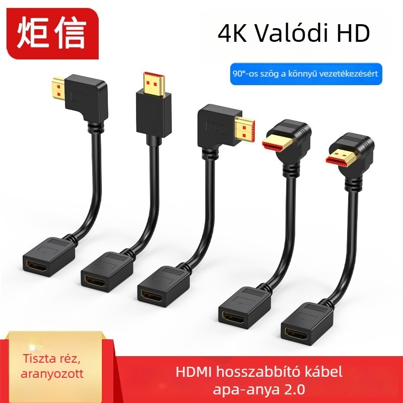 HDMI bővítő kábel, férfi–nő, 2.0, 4K támogatás, 0,5 m, televízióhoz, számítógéphez és laptophoz, 3D HD videó