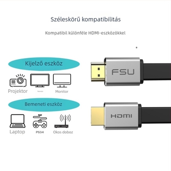 HDMI 2.0 sík kábel (4K-kompatibilis), alumínium ötvözet, oxigénmentes réz, aranyozott, hossz 0,5–20 m