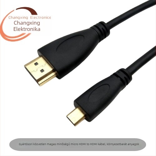 Micro HDMI–HDMI kábel aranyozott csatlakozókkal, rézbevonatú acél vezetővel, adapterkábellel televízióhoz