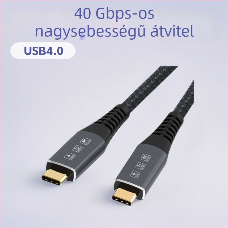 Thunderbolt 4 USB4.0 Type-C adatkábel laptophoz, 40Gbps HD videóátvitel