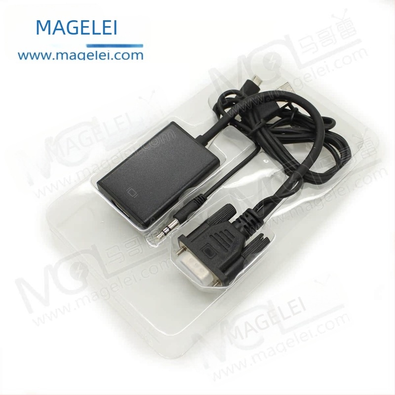VGA–HDMI adapter hanggal, VGA–HDMI kapcsolat, 20 cm réz kábellel, modell MGLVGA2018