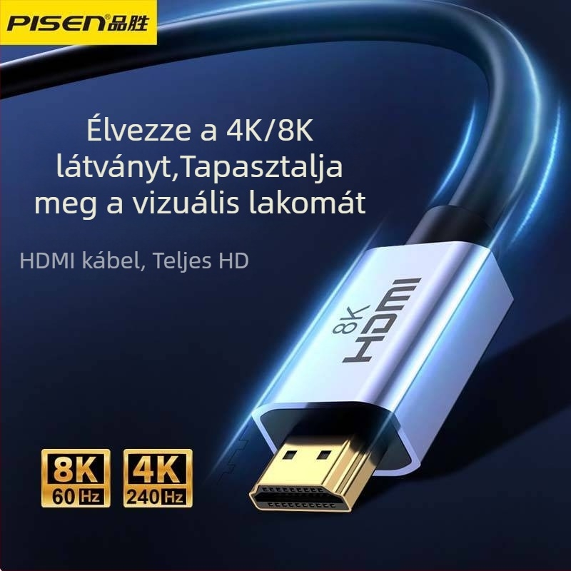 Pinsheng HDMI-kábel, aranyozott csatlakozók, 1.5 m hossz, ötvözetes vezető