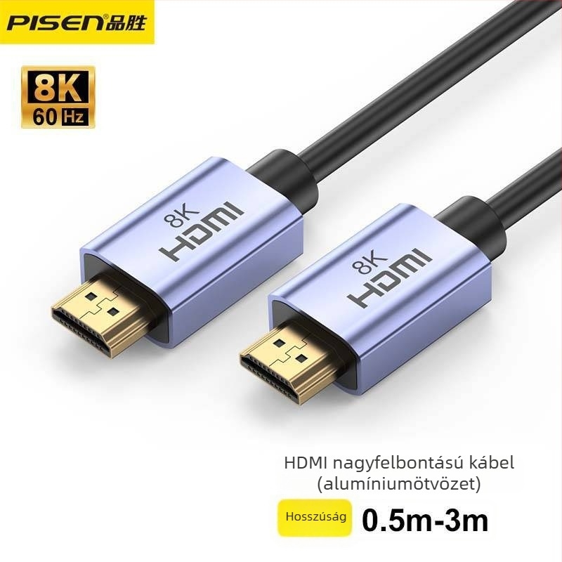 Pinsheng HDMI-kábel, aranyozott csatlakozók, 1.5 m hossz, ötvözetes vezető
