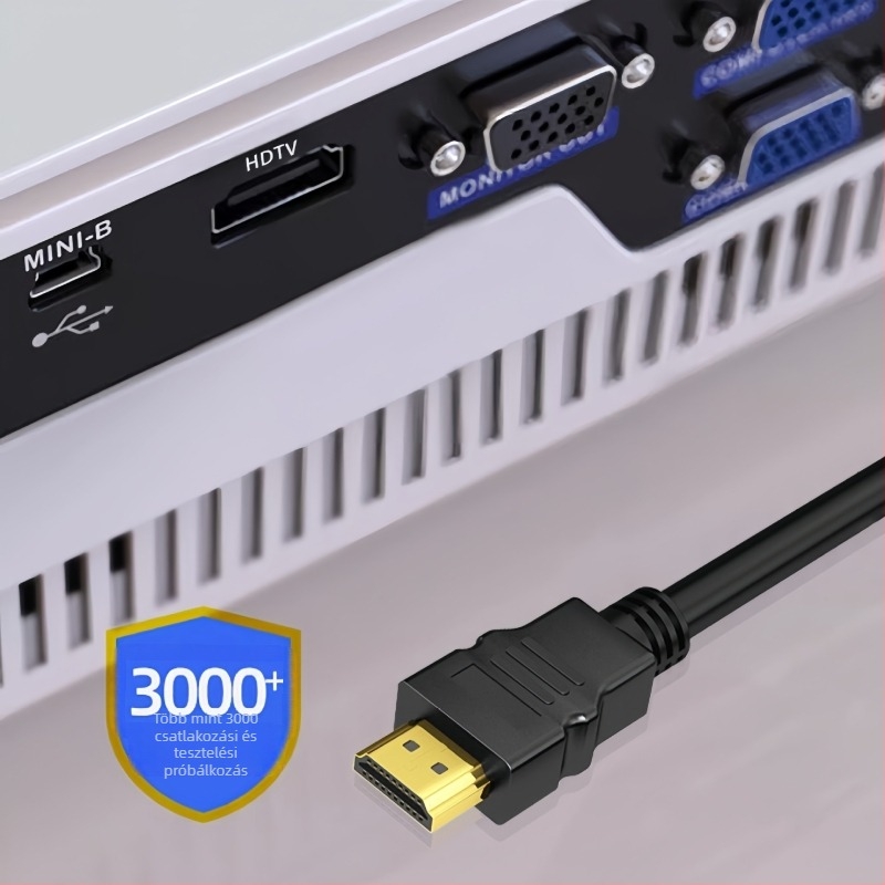 HDTV videó kábel, 4K60Hz, 2.0, számítógépről TV-re, set-top boxra és projektorra, hossz 2 m, ötvözet vezető, aranyozott bevonattal