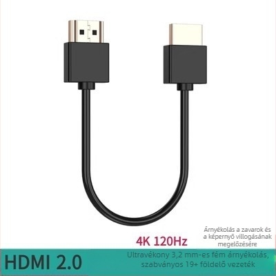 HDMI ultra rövid kábel 2.0, 4K monitorhoz, 10 cm