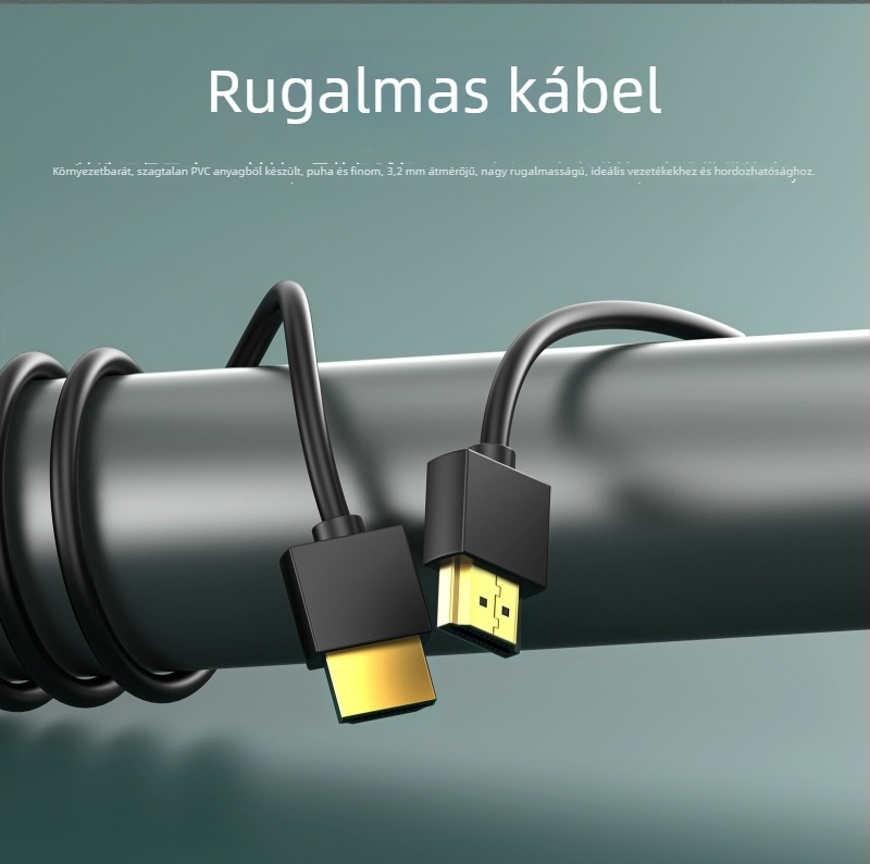 HDMI ultra rövid kábel 2.0, 4K monitorhoz, 10 cm