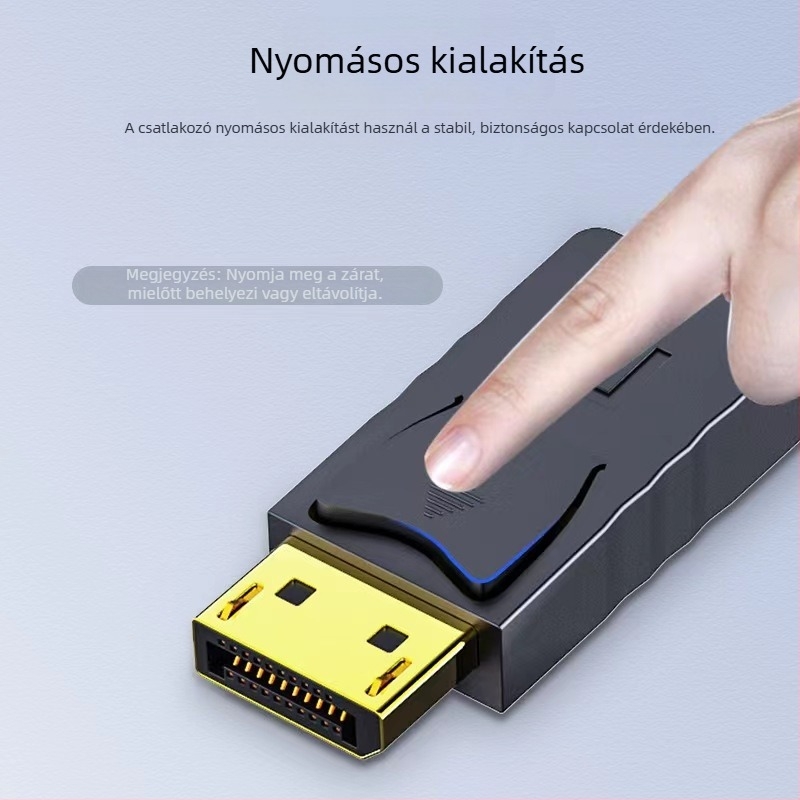 DisplayPort–to–VGA kábel, 1,8 m, rézvezető, nikkelezett csatlakozók, adapterkábel, 1080p videó
