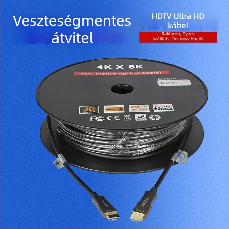 8K/4K HDMI optikai kábel PC-hez és TV-hez – gyors adatátvitel