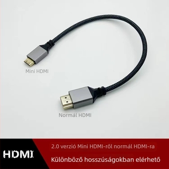 XZT HDMI Mini kábel, HDMI 2.0, 4K videó, réz vezető, alumíniumötvözet ház