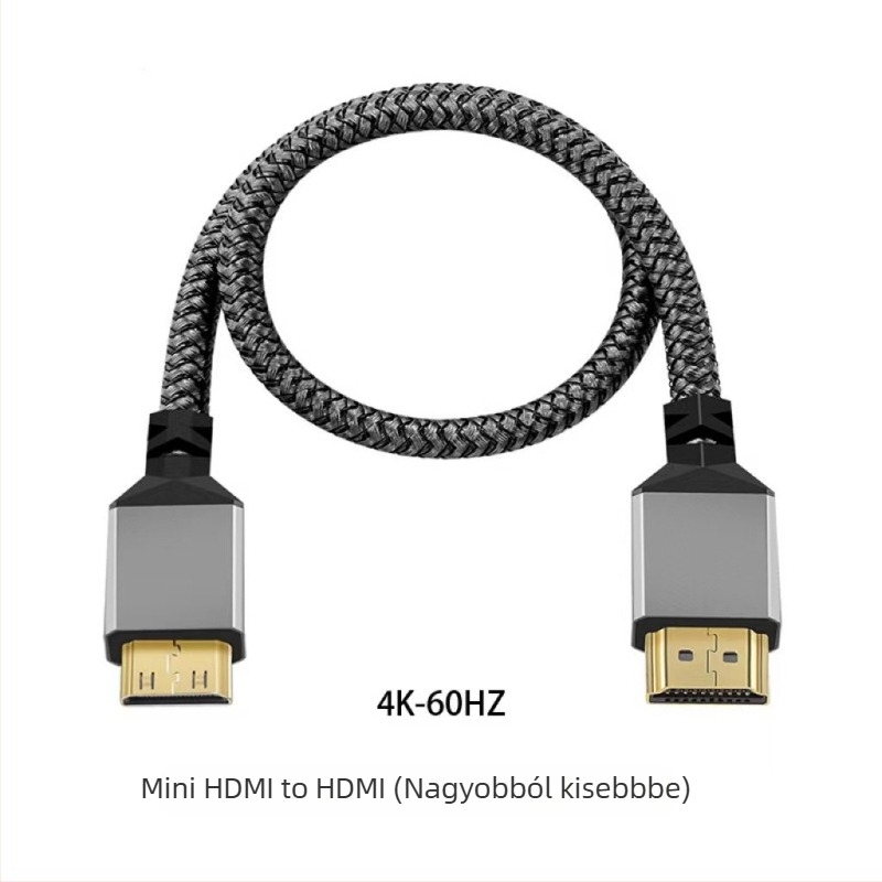 XZT HDMI Mini kábel, HDMI 2.0, 4K videó, réz vezető, alumíniumötvözet ház