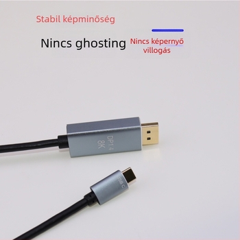 USB-C → DP 8K HD adapter, 2 m ötvözött kábel, USB 3.1 interfész