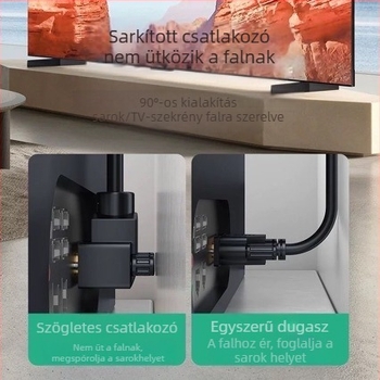 270°-os VGA kábel, csatlakozás: egyenes férfi a görbült női csatlakozóhoz, oxigénmentes réz, aranyozott érintkezők, hossz 0,5–20 m