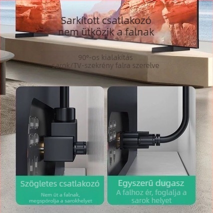 270°-os VGA kábel, csatlakozás: egyenes férfi a görbült női csatlakozóhoz, oxigénmentes réz, aranyozott érintkezők, hossz 0,5–20 m