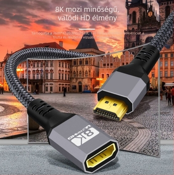 HDMI 2.1 tiszta réz ultranagy felbontású hosszabbító kábel 8K TV-hez, számítógéphez és projektorhoz