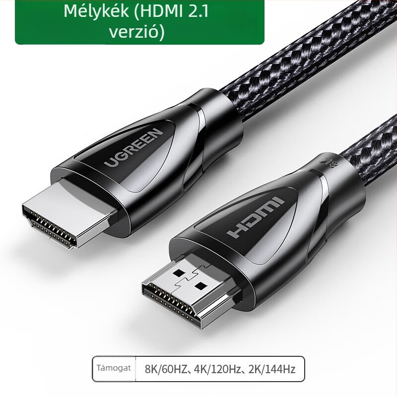 HDMI 2.1 kábel 8K/4K videóhoz, dupla árnyékolás, projektor és TV számára (HDMI 2.1, 8K/4K, dupla árnyékolás)