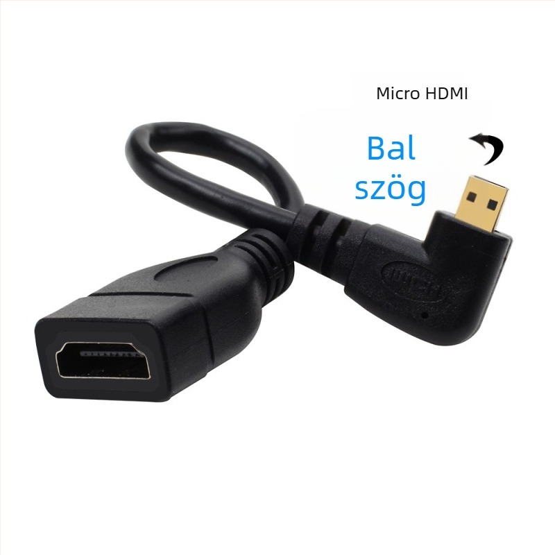 Micro HDMI–ről HDMI‑re adapter, Micro HDMI bemenetről standard HDMI kimenetre, támogatja a HDMI 2.0/1.4 és a 4K felbontást