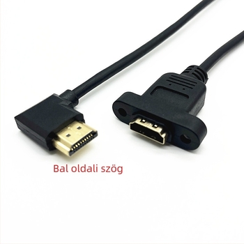 HDMI hosszabbító kábel 90°-os hajlattal, férfi–női csatlakozó, réz vezető, aranyozott bevonat