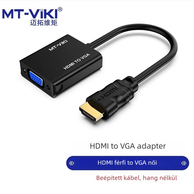 Maituo M02 HDMI–ről VGA-ra konverter, oxigénmentes réz vezeték, 17 cm