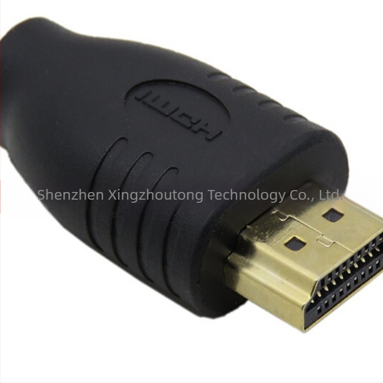 XZT HDMI A férfi → micro HDMI női adapter, réz vezeték, injekciós öntésű ház, HDMI-mikro interfész