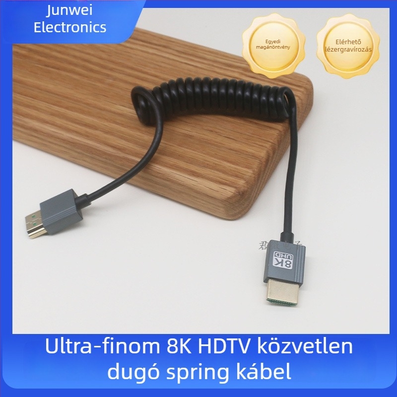 HDMI-kábel 8K@60Hz, rugalmas könyöklő kialakítás, oxid-mentes réz vezető