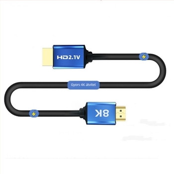 HDMI-kábel 8K/4K támogatás, HDMI 2.1, alumínium ötvözet interfész, oxigénmentes réz, hossz 1,5–20 m
