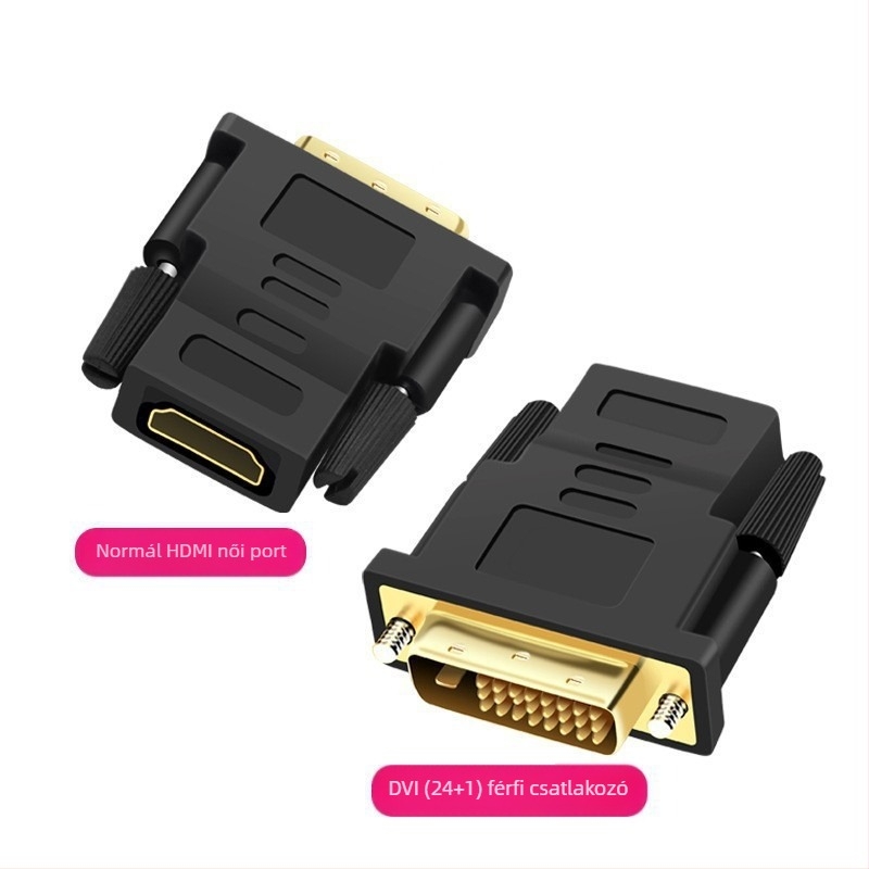 DVI-24+1 to HDMI kétirányú adapter TV-hez, PC-hez és monitorhoz | HYX-57, aranyozott réz HDMI-kábel, 5 cm