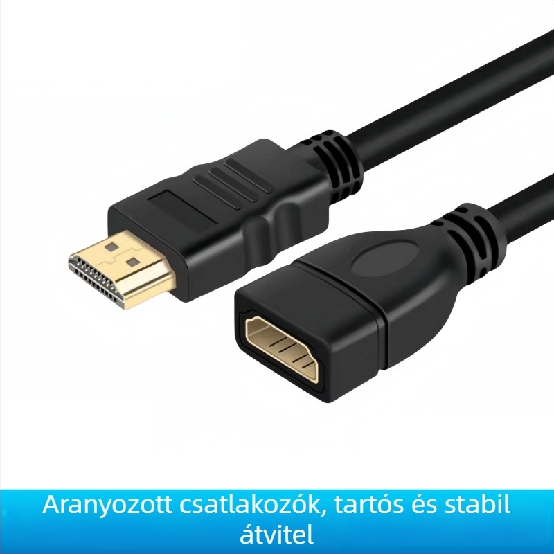 HDMI hosszabbító kábel 1.4, csatlakozó férfi–női, televízióhoz, számítógéphez és projektorhoz, 1080p