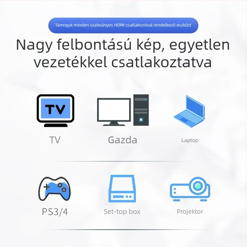 19+1 HDMI vékony kábel számítógéphez, TV-hez, set-top boxhoz és projektorhoz – verzió 2.0, 4K HDMI magas felbontású kábel
