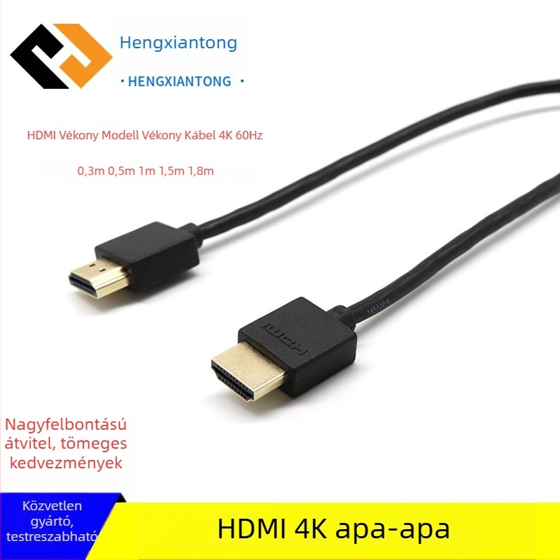 HXT HDMI 19+1-pines kábel, verzió 2.0, 4K vékony HDMI-kábel set-top boxhoz, 1,5 m
