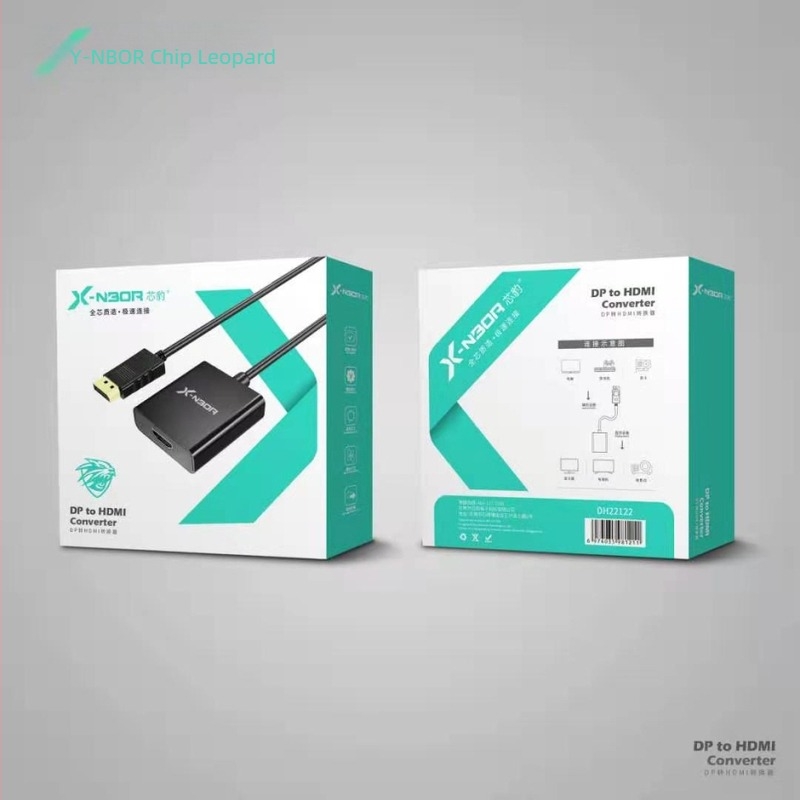 DP–HDMI konverterkábelt asztali számítógéphez, DP/HDMI adapter, 20 cm, aranyozott réz